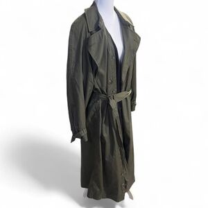 GREEN *Kenneth Barnard*, Saks 5th Ave, Ny, Trench Coat Vintage LARGE